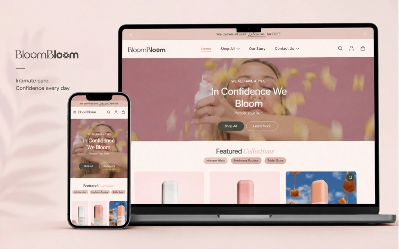 BloomBloom: Feminine Care Brand, Shopify Development, and Branding